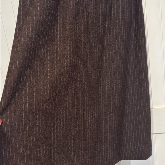 VINTAGE 70’s Union made brown pinstriped wool skirt size S - Picture 11 of 13